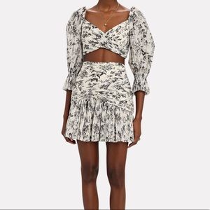 ZIMMERMANN PLEATED TOILE MINI SKIRT